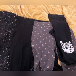 Five pair of leggings